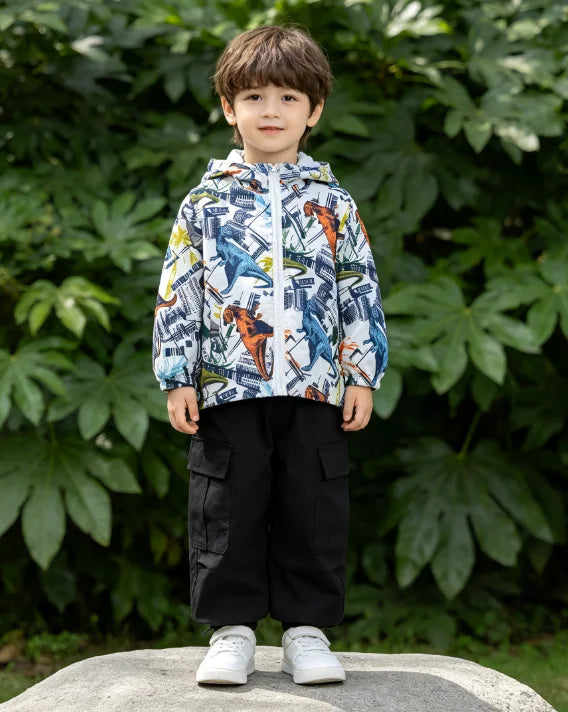 Spring and Autumn hooded thin jacket, fashionable and versatile, suitable for boys aged 1-7 Pi-Mart