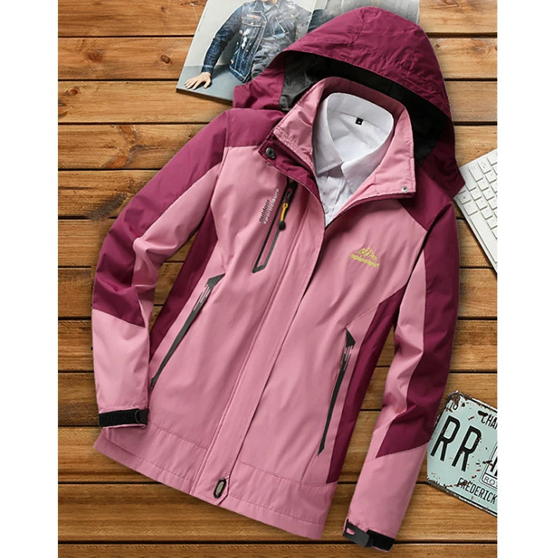 TRVLWEGO Women's Waterproof Hiking Jacket Windproof Windbreaker Camping Hunting Climbing Trekking Fishing Coat Outdoor Clothing Pi-Mart
