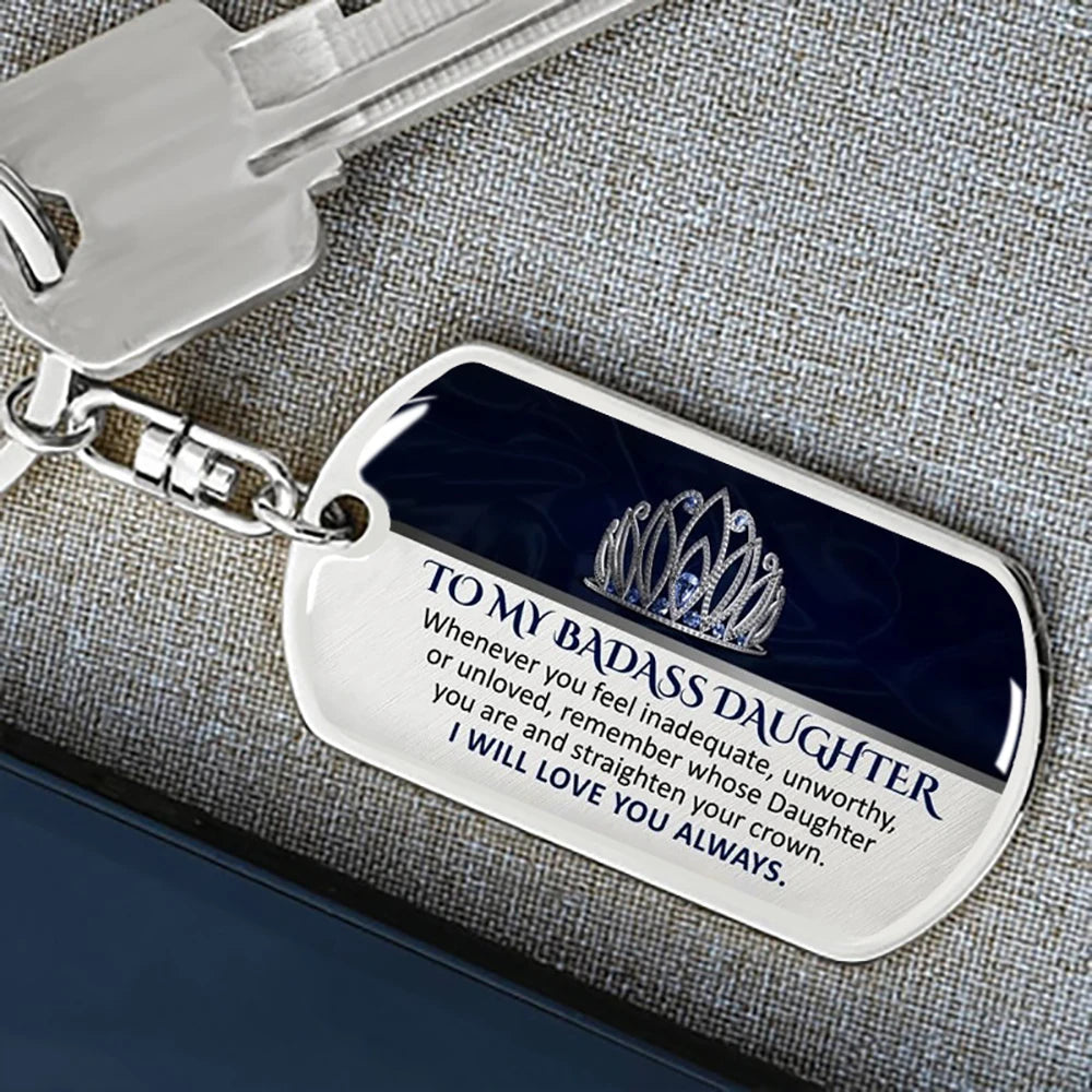 Keepsake for Son Grandson Daughter Granddaughter Keychain Gifts from Grandma Grandpa to My Badass Son Keyring Pi-Mart