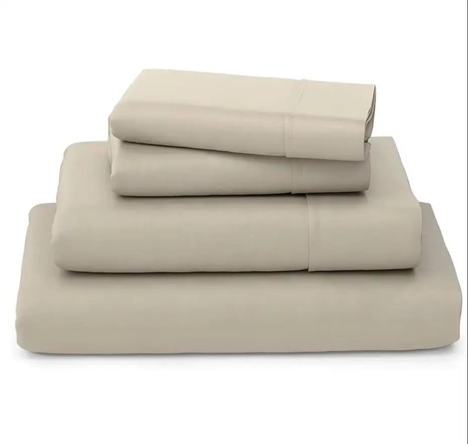 Luxury 100% Bamboo Bed Sheet Set with Fitted Sheets Flat Bedsheet Pillowcase Double Queen King Size Bedding Sets Smooth Silky LadyShow.Store