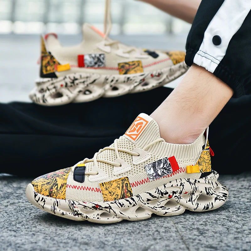 Men's Casual Sneakers Breathable Luxury Trainer Race Shoes Fashion Loafers Running Shoes for Male Pi-Mart