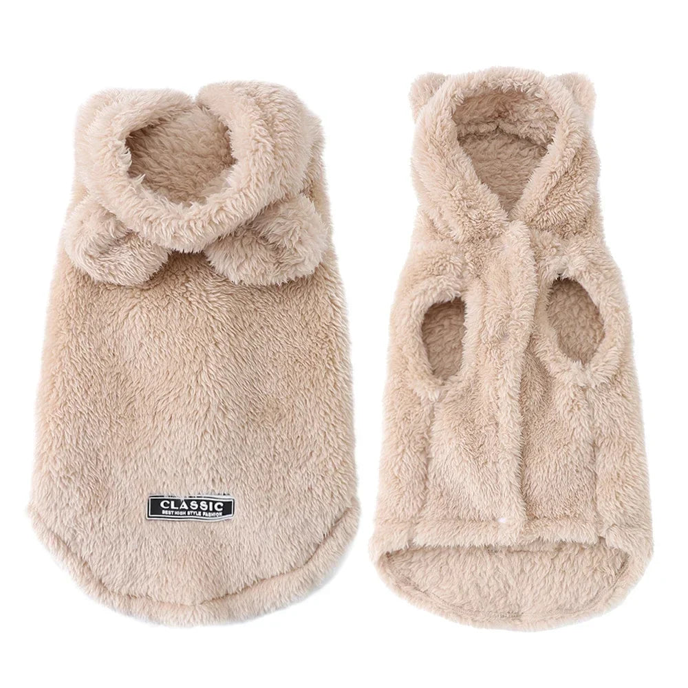 Soft Fleece Pet Dog Clothes Cute Hoodie Coat For Small Medium Dogs Cats Autumn Winter Puppy Hooded Jacket Sweater Pug Apparel LadyShow.Store