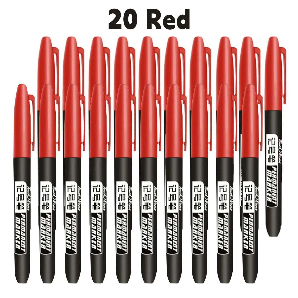 6 PCS Permanent Marker Pen Manga Drawing Markers Black Blue Red Waterproof Ink Sketch Pens Stationery Art School Supplies Pi-Mart