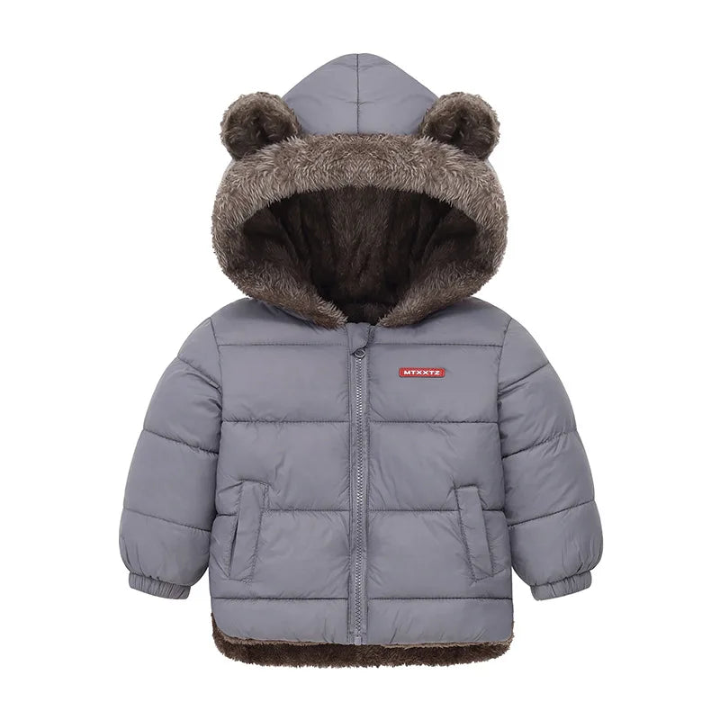 Baby Boys Girls Jacket Hooded Cotton Outerwear Children's Thick Fleece Coat Cashmere Padded Jackets Winter Boys Girls Warm Coats LadyShow.Store