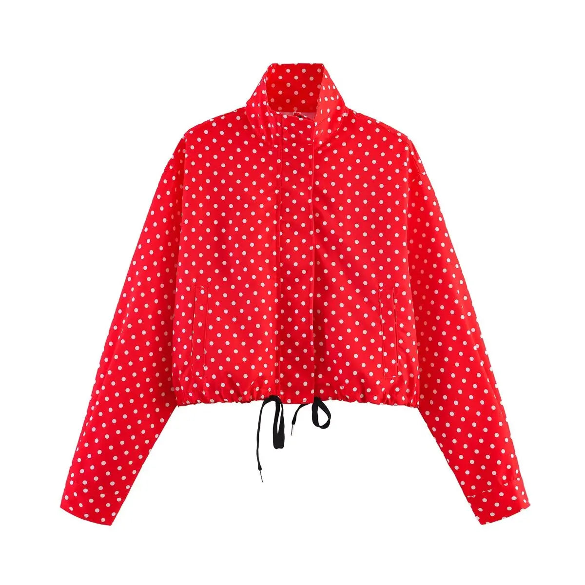 Polka Dot Print Short Coats Women's High Street Long Sleeve Jackets for Women 2026 Elegant Office Ladies Casual Outerwear LadyShow.Store
