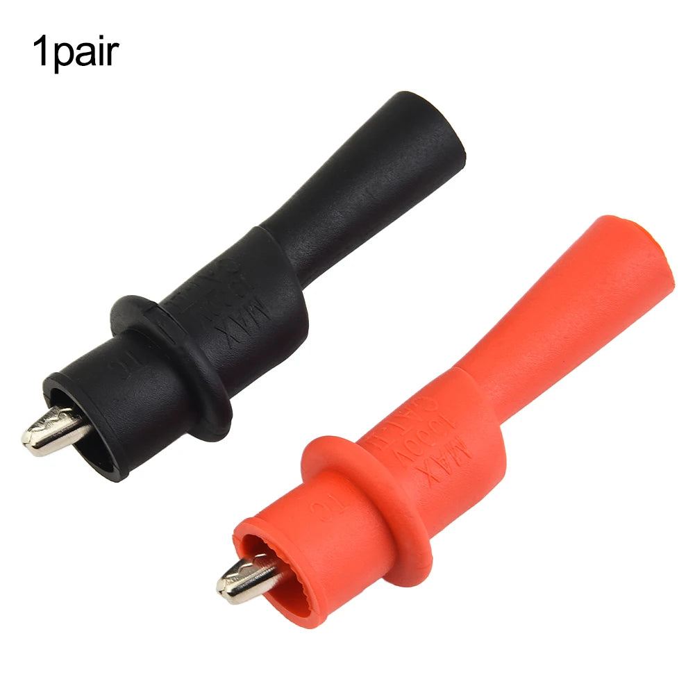 2pcs Red+Black Wire Tips Test Clip Clamp For Multi-Meter Tester AC DC 10A 1000V Multimeter Tool Accessories Pi-Mart