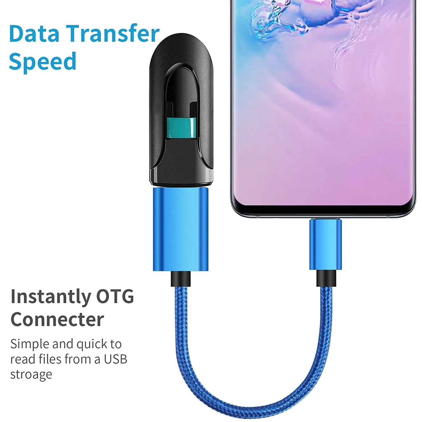 USB-C to USB Adapter, USB-C Male to USB Female OTG Data Cable, Suitable for MacBook Pro/Air, iPhone 16 Pro Max/16 Plus/16e/15 Pi-Mart