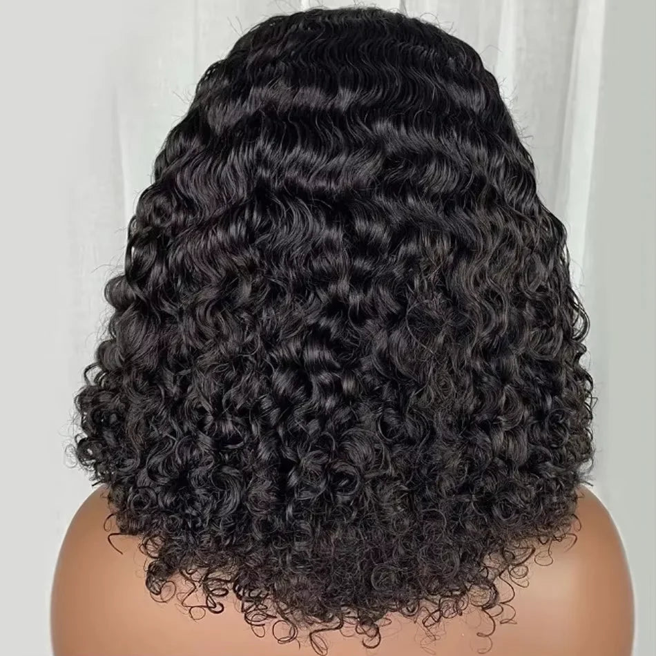 Curly Human Hair Pre Plucked Short BOB Wig 200% Density 13x4 HD Lace Front Wig Human Hair Deep Wave Brazilian Lace Frontal Wig LadyShow.Store