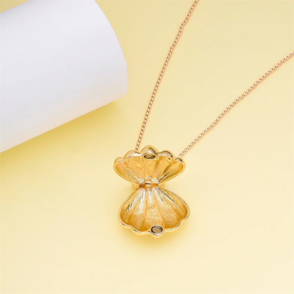 Fashion Melody Mermaid Shell Pendant Design New Luxurious Exquisite Romantic Necklace Jewelry for Wife Daughter Dream Gift Pi-Mart