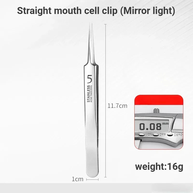 German 1/3/8Pack Extra Fine No. 5 Cellular Acne Blackhead Tweezers - Facial Beauty Remove Acne Needle Tools for Skin Care Tools Pi-Mart