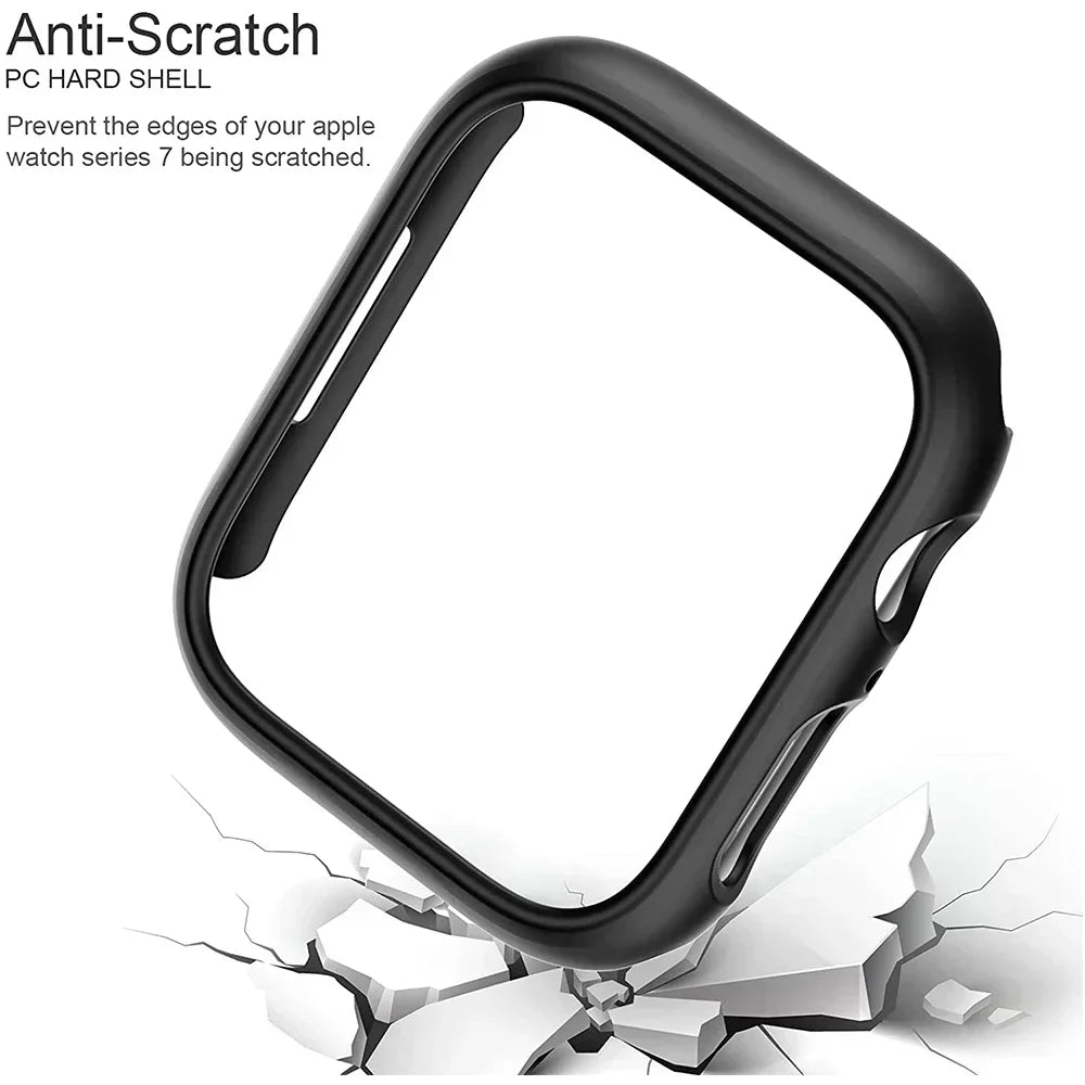 Cover for Apple Watch Case 45mm 41mm 44mm 40mm 42mm 38mm 46 49 mm Accessories PC Protector bumper iWatch Series 8 7 SE 6 5 4 3 9 LadyShow.Store