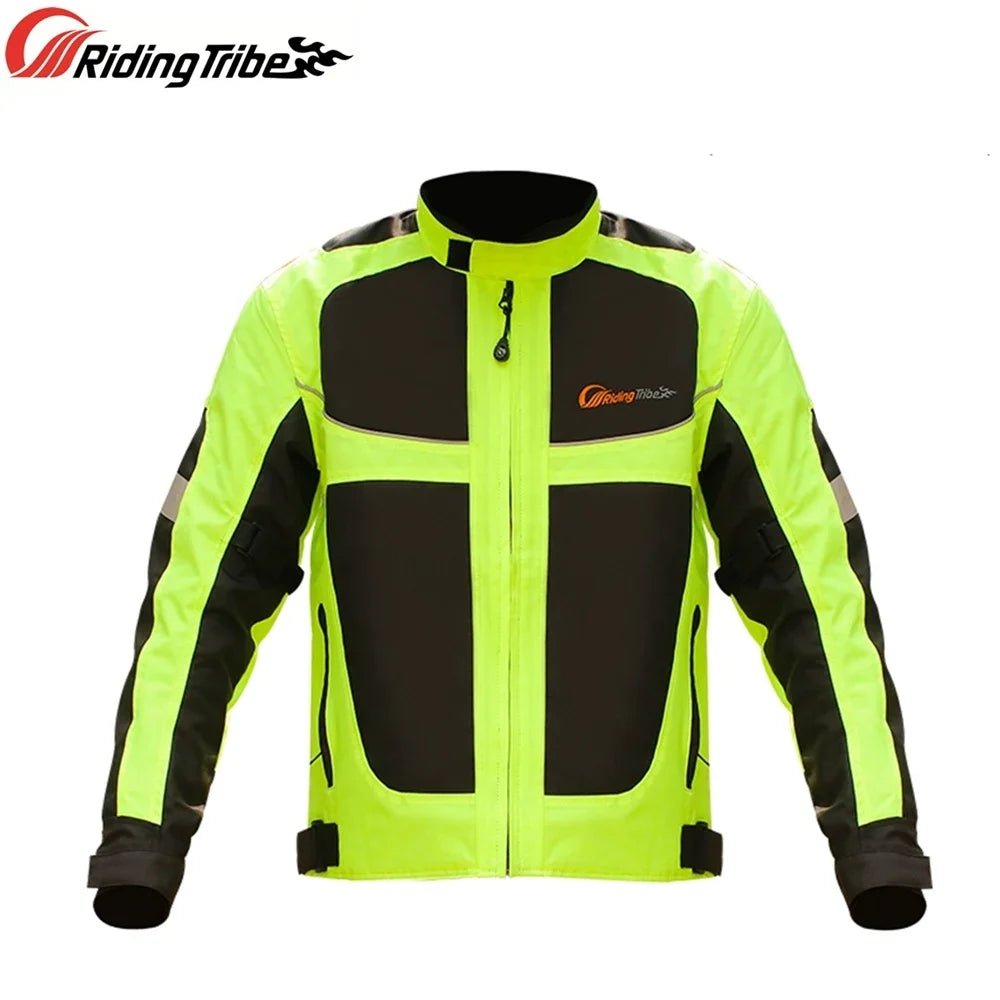 Men Woman Summer Style Breathable Motorcycle Jacket Night High Visible Motorbike Riding Coat with 5pcs Protective pads JK-21 LadyShow.Store