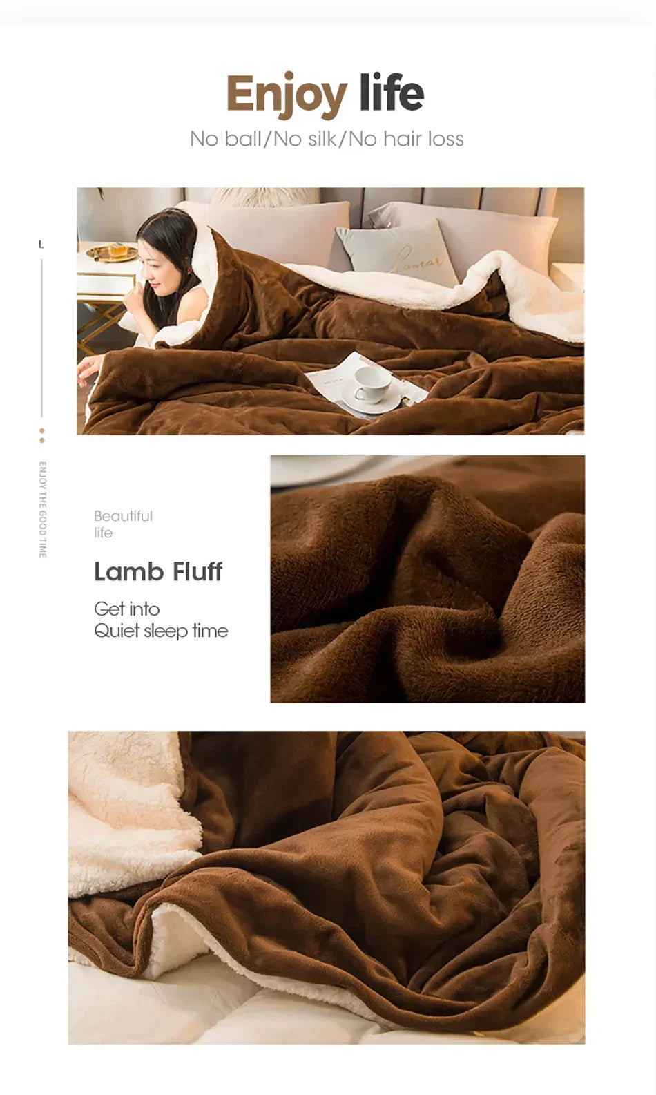 Wool Throw Blanket Keep Warm Winter Bed Blankets Double Sided Queen Duvet Cover Camping Double Bed Cover Bedspread On The Bed Pi-Mart