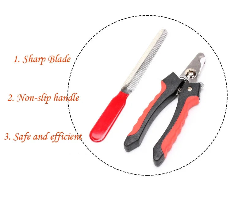 Pet Nail Clippers with Sickle Large Dog Nail Clippers Nail Clippers Multifunctional Teddy Cat Stainless Steel Grooming Scissors Pi-Mart