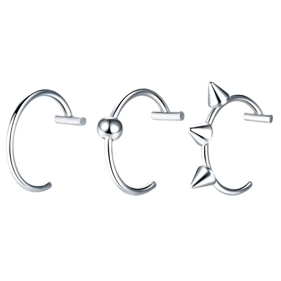 1Pc Stainless Steel Fake Nose Rings Hoops, Septum Rings C Clip Lip Ring Fake Nose Piercing Non-Pierced Body Jewelry for Women Pi-Mart