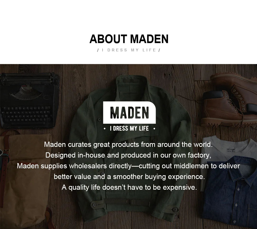 Maden Retro M65 Jackets for Men Green Outdoor Windbreaker Vintage Casual Solid Coat Mens Clothes Multi-Pocket Jacket Pi-Mart