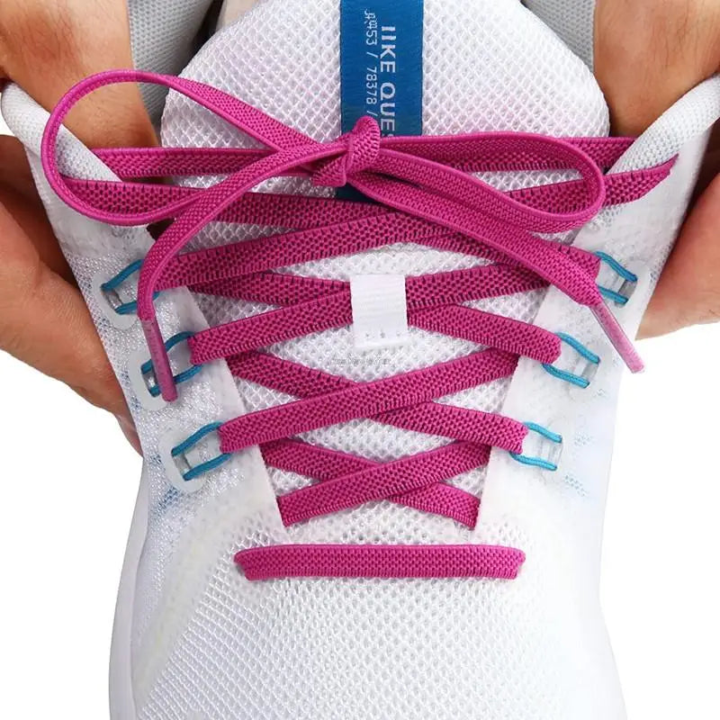 Elastic Laces Sneakers Classic Elastic Shoelaces 6mm Width Flat Shoelace for Kids Adults Shoe laces Rubber Bands for Shoes Pi-Mart