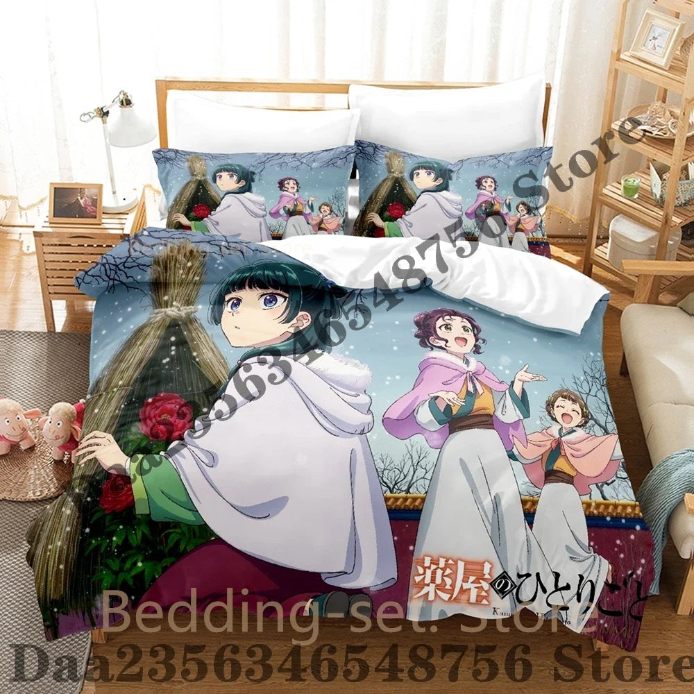 2026 The Apothecary Diaries Bedding Set Single Twin Full Queen King Size Bed Set Bedroom Duvetcover Sets Anime Bed Sheet Set LadyShow.Store