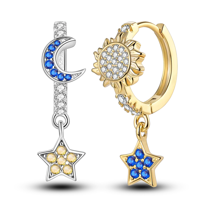 Genuine 925 Sterling Silver Love Feather Earrings Fit Original Charms Hoop For Women Girls Stud Earring Fine Jewelry Gifts Pi-Mart