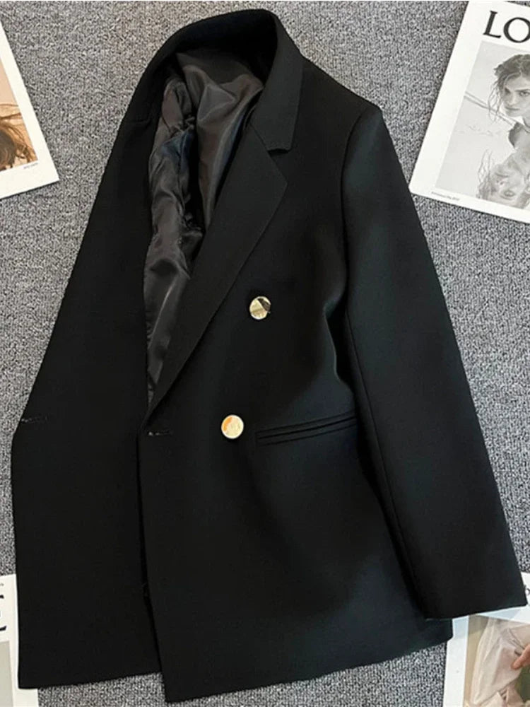 Women Suit Blazer Elegant Coat 2025 Spring Autumn Fashion Korean Blazer Luxury Double Breasted Jacket Solid Ladies Tops Clothes LadyShow.Store