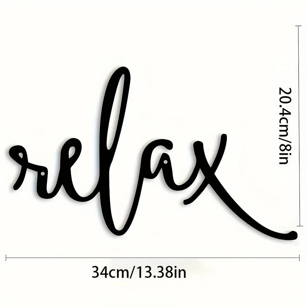 Relaxing Black Metal Iron Sculpture - Modern Wall Art for Bathroom Decor, Easy Hang LadyShow.Store