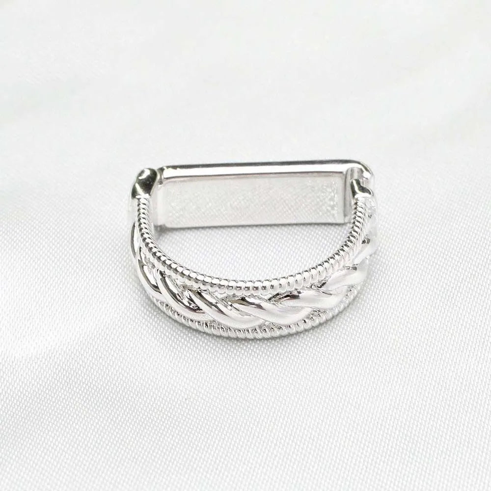 Creative Alloy D-shaped Tie Buckle Cuff Links Shirt Tie Pin Twists Tie Clip Accessories for Suit Mini Tie Knot Fixation Wedding Pi-Mart