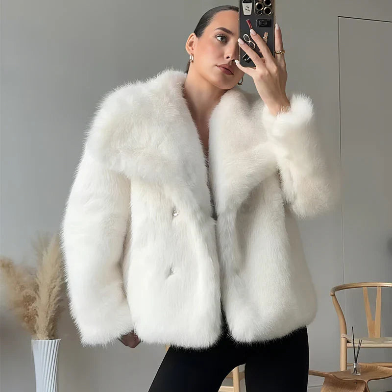 MUJER Faux Fur Hairy Coat Woman Warm Winter Fluffy Coat Women New Plush Jackets for Women Outerwears Luxury Women's Teddy Coats LadyShow.Store