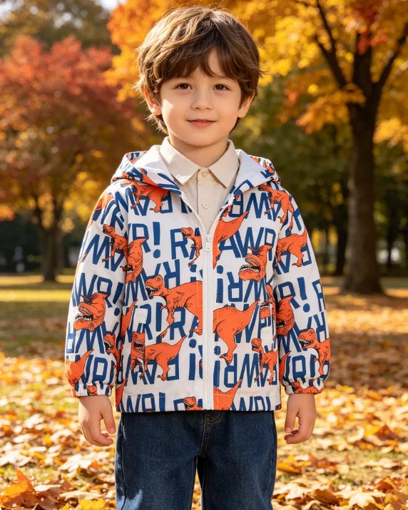 Spring and Autumn hooded thin jacket, fashionable and versatile, suitable for boys aged 1-7 Pi-Mart