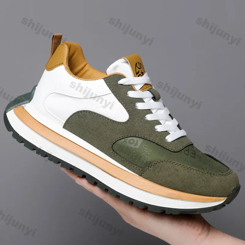 Men Shoes 2025 Spring Autumn New Fashion Comfortable Height Increase Casual Running Shoes Breathable Non Slip Platform Sneakers Pi-Mart