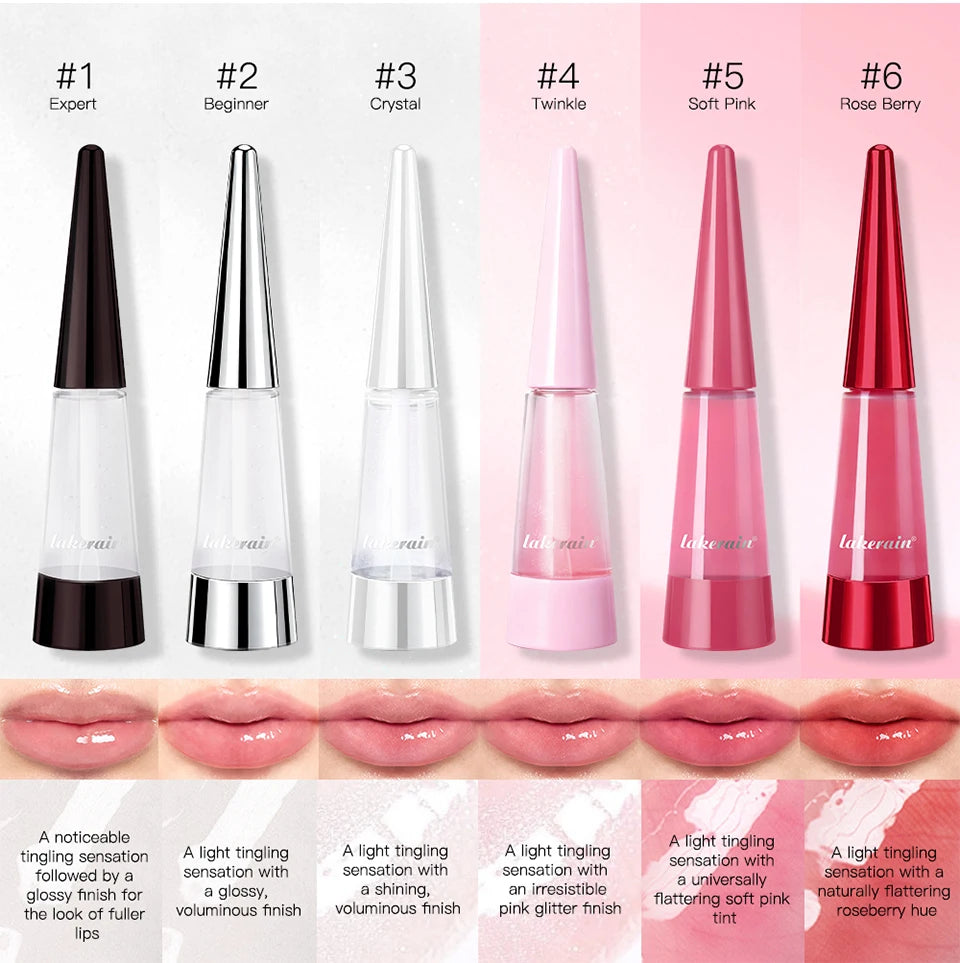 Lakerain Instant Lip Plumper Gloss Oil Lip Long-Lasting Moisturizer Volume Boosting Lip Oil Volumizing & Hydrating Non-Dry Plump Pi-Mart