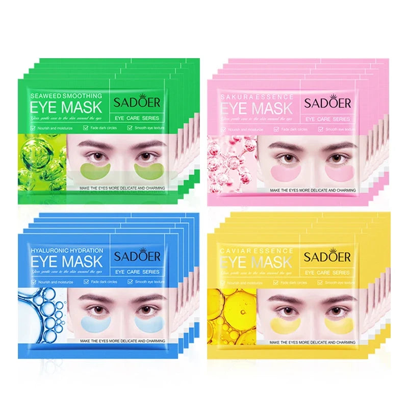 5/10/20 Pairs SADOER Crystal Collagen Eye Mask Anti Dark Circles Removal Eyes Bags Moisturizing Eye Patches for Eyes Skin Care Tri Light Beauty