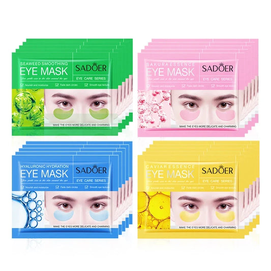 5/10/20 Pairs SADOER Crystal Collagen Eye Mask Anti Dark Circles Removal Eyes Bags Moisturizing Eye Patches for Eyes Skin Care Tri Light Beauty