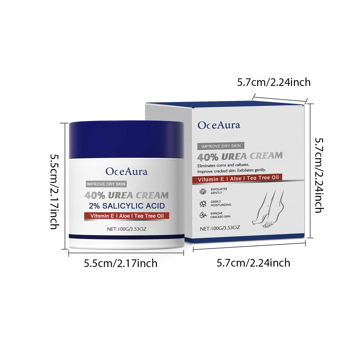 40% Urea Foot Cream Softening Dry Cracked Heels Deep Moisturizing Improve Roughness Remove Callus Exfoliation Foot Care Cream Pi-Mart