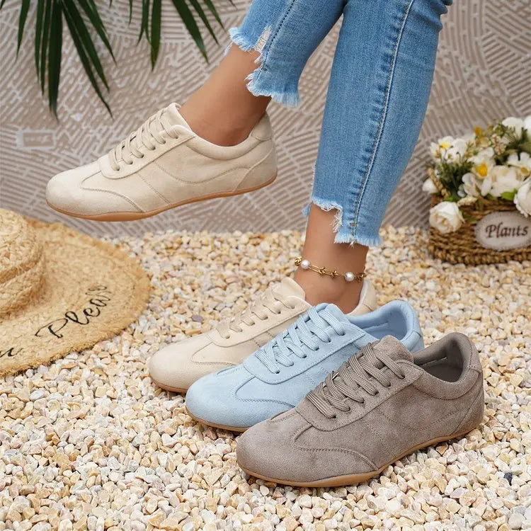 Women's Casual Flat-soled Non-slip Wear-resistant Sport Shoes Spring Autumn Round-toe Soft and Comfortable Women Single Shoes Pi-Mart