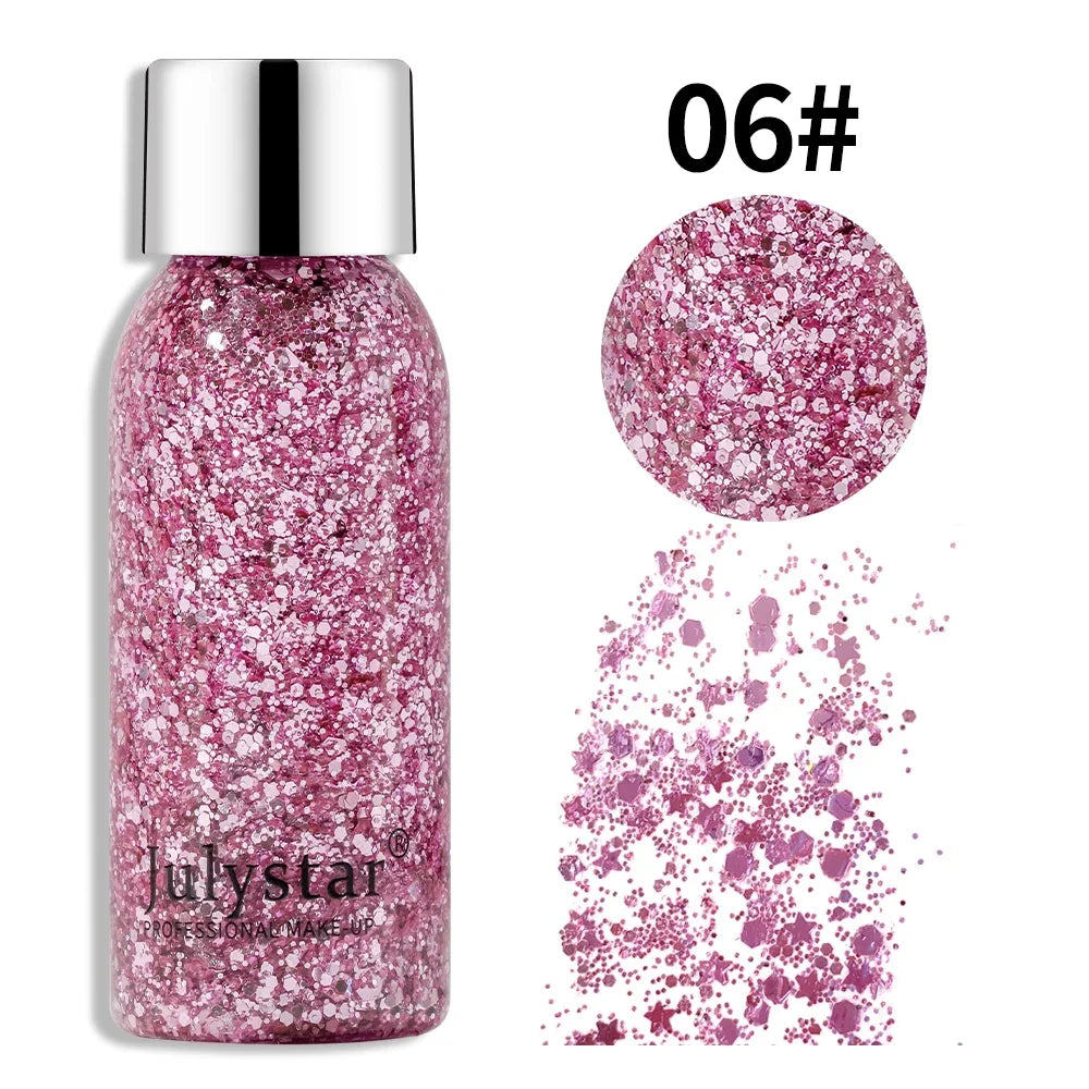 Glitter Eye Shadow Liquid Face Body Sequins Gel Long-Lasting Liquid Face Shimmer Multicolor For Party Music Festival Makeup 30ML Tri Light Beauty