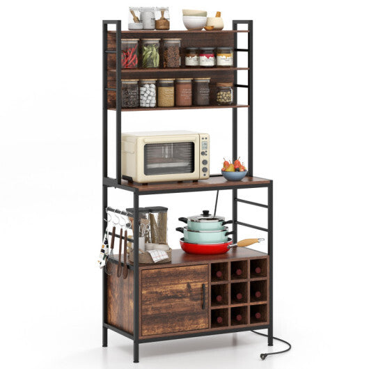 Coffee Bar Cabinet with Extra Anti-Tip System and S-Shaped Hooks LuxuryLifeWay Online Store