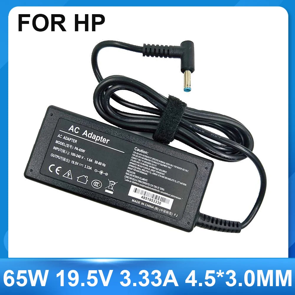 AC Adapter 19.5V 3.33A 65W 4.5*3.0mm Laptop Charger Adapter For HP Envy 17-j010us Pavilion 15-j000 Chromebook 11 G4 G5 EE 14 G3 Pi-Mart
