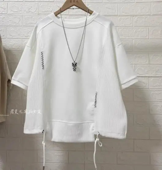 White Hoodie Women Long Sleeve Drawstring Casual Sweatshirts LadyShow.Store