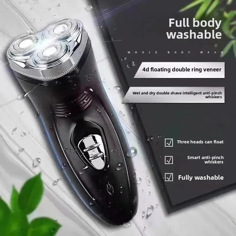 Blackstone USB Rechargeable Rotary Shaver for Men 3D Floating Blade Washable Beard Shaving Machine Electrical Facial Hair Trimme Pi-Mart