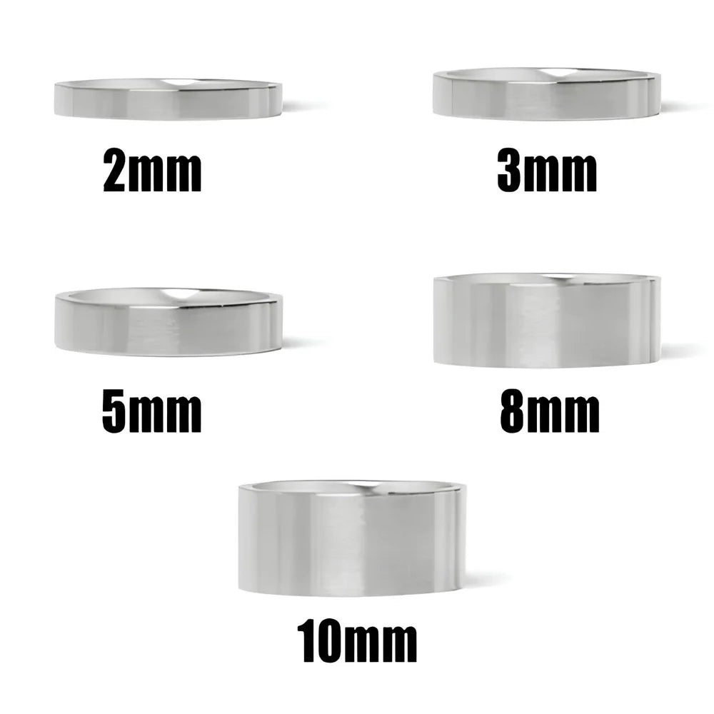 Men's Titanium Steel Bold Matte Ring Punk Syle 8mm Wedding Band Ring for Women Minimalist Gothic Jewelry Best Friend Gift Pi-Mart