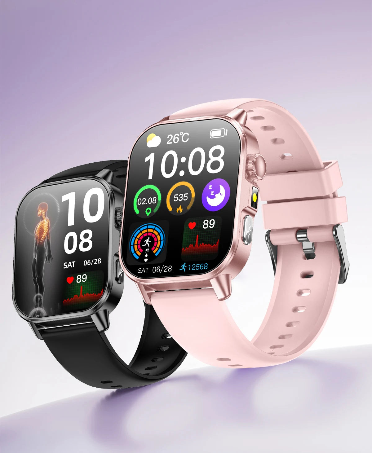 New Men Accurate Health Diagnosis ECG Smart Watch Blood Pressure Blood Oxygen Blood Fat Uric Acid Temp Bluetooth call Smartwatch Pi-Mart