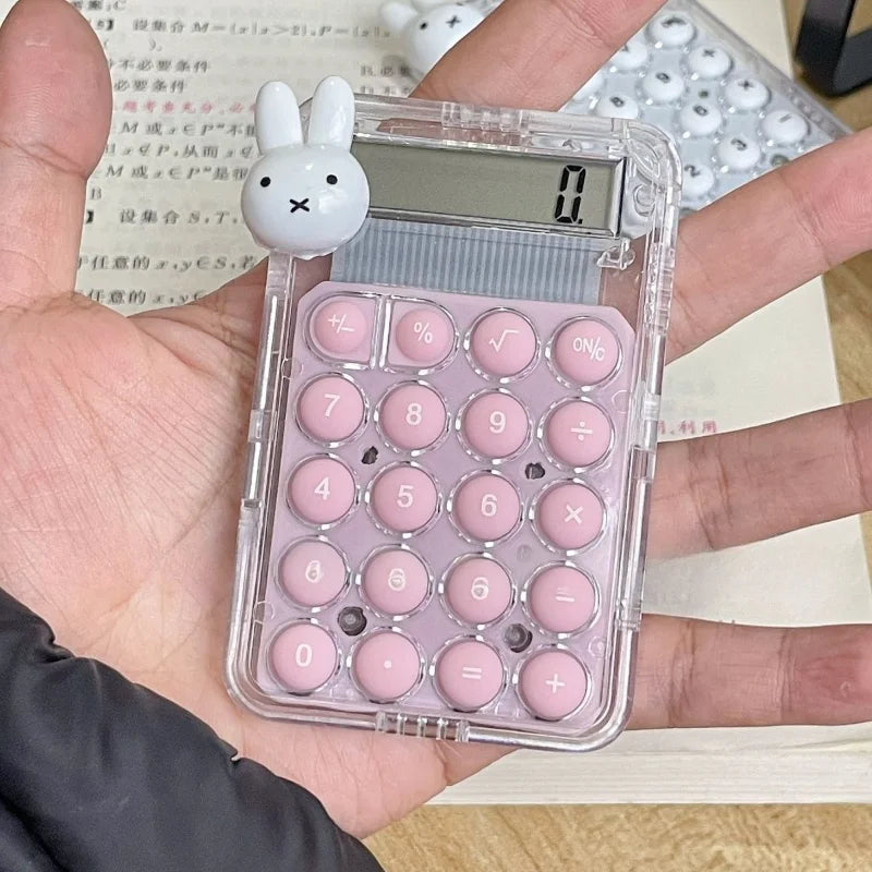 Miffy Rabbit Calculator Silent Mini High Beauty Student Office Exam Super Cute Small Multi functional Calculation Tri Light Beauty