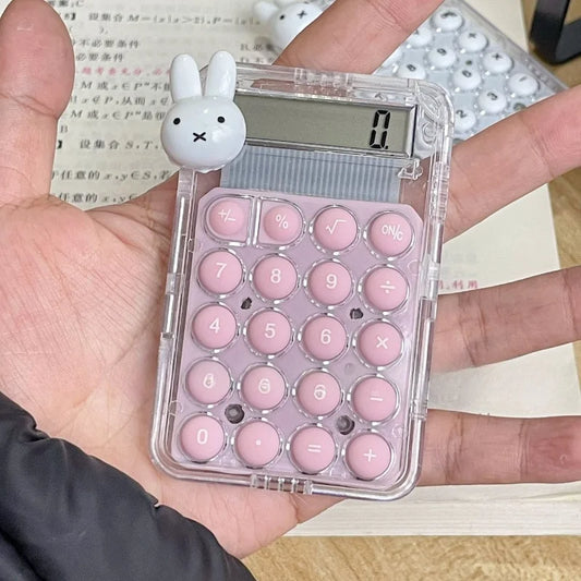 Miffy Rabbit Calculator Silent Mini High Beauty Student Office Exam Super Cute Small Multi functional Calculation Tri Light Beauty