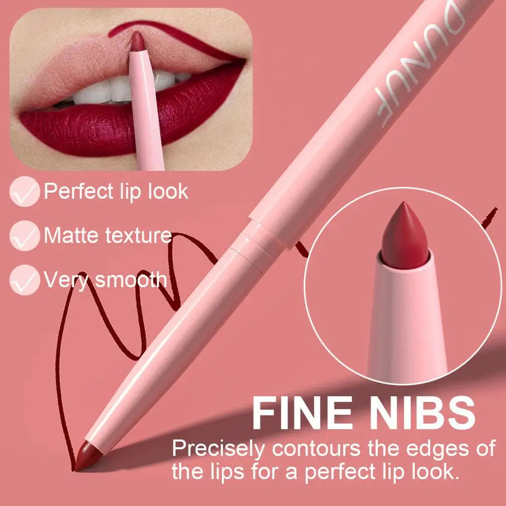 6Pcs Velvet Matte Lip Liner Pencil Set High Pigment Smooth Silky Texture Easy to Color & Define Lip Contours Daily Lip Makeup Pi-Mart