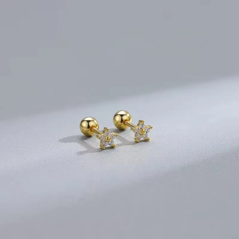 New Fashion Heart Stud Earrings for Women Hypoallergenic Screw Cartilage Helix Earring Girls Piercing Accessories Jewelry Gifts Pi-Mart