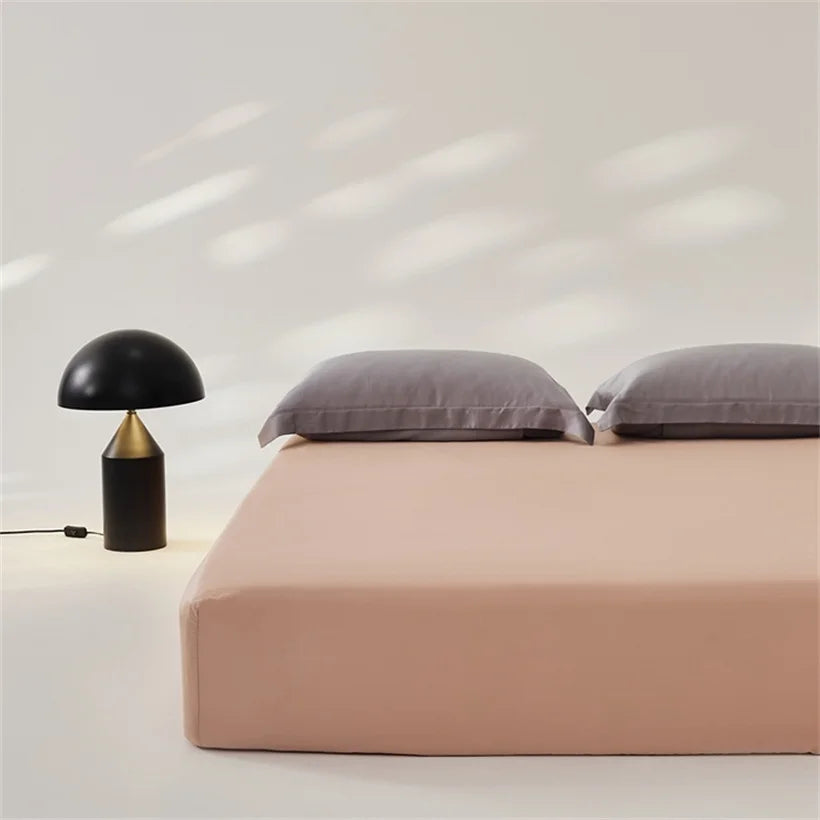 3pcs Set 100% Mulberry Silk Bed Sheet Set with 1pc Fitted Sheet and 2pcs Pillowcase Mattress Cover for Double King Queen Size LadyShow.Store