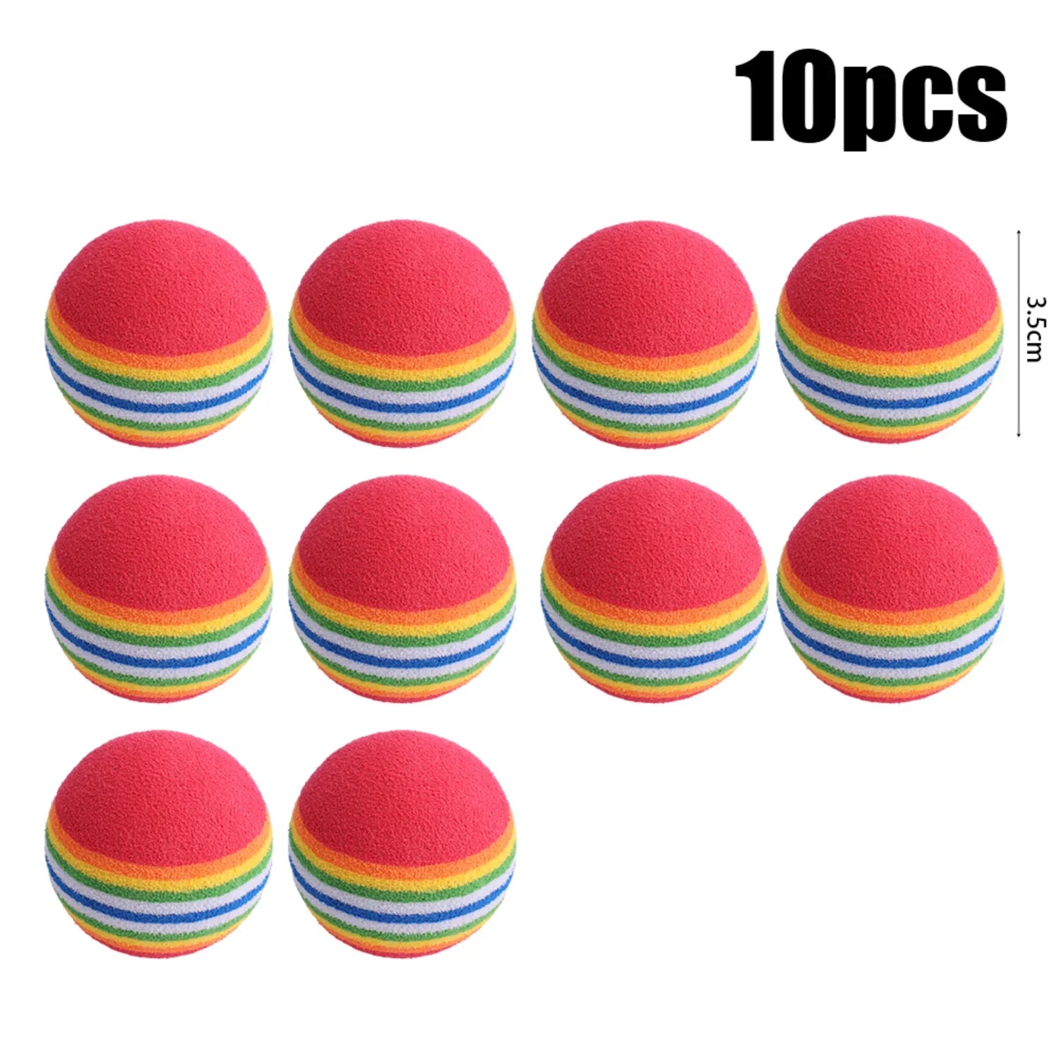 10-100x Colorful Cat Toy Ball EVA Bite-Resistant Elastic Rainbow Ball Kitten Puppy Chewing Training Interactive Toy Pet Supplies Pi-Mart