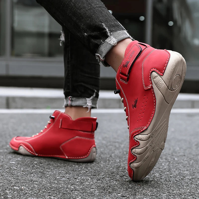 Leather Casual Shoes Sneakers for Men Fashion Outdoor Walking Loafers Shoes Comfortable Footwear Luxury Man Boots 2024 New In Pi-Mart