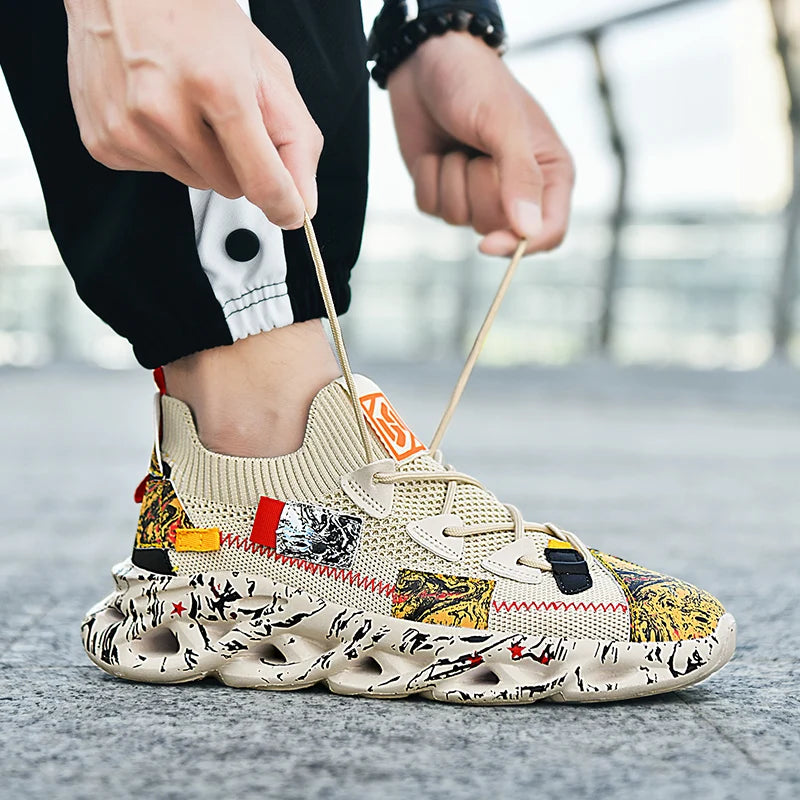 Men's Casual Sneakers Breathable Luxury Trainer Race Shoes Fashion Loafers Running Shoes for Male Pi-Mart