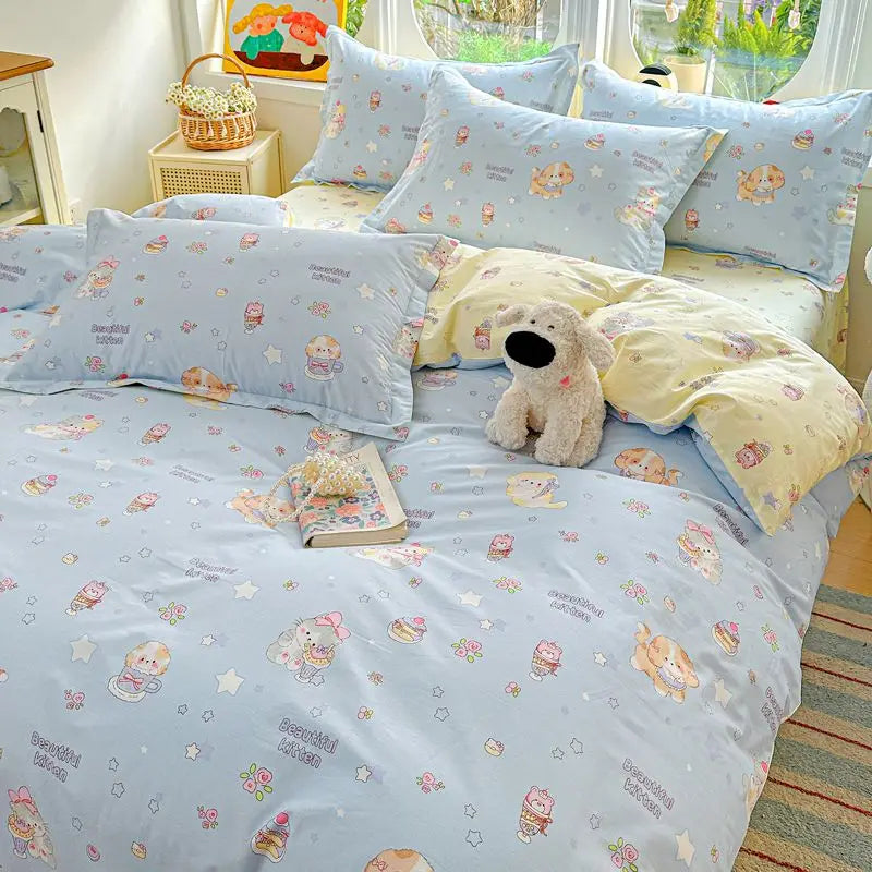 100% Cotton Bedding Set Duvet Set, Quilt Cover Pillow Sham, Wrinkle Free Machine Washable, All Season Comfort 240x220 Pi-Mart
